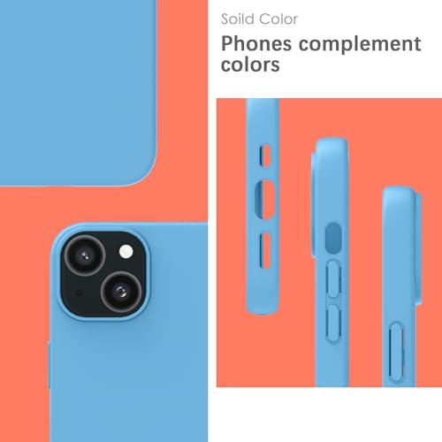 Image of YATWIN Silicone Back Case for iPhone 13 Mini, Soft-Touch Phone Back Cover for Apple iPhone 13 Mini - Sky Blue