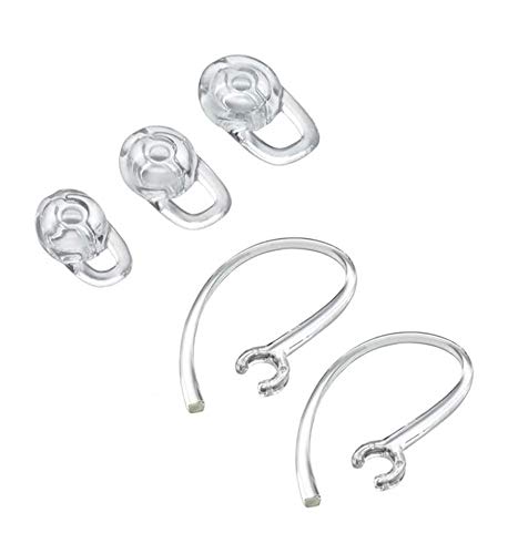 Set 3pcs SML Earbuds 2pcs Earhooks Compatible with Plantronics Marque M155 Marque 2 M165 Savor M1100 M100 M55 M28 M25 Replacement for Wireless Headset Earloops Earclips (1Set)