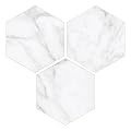 INNO STICKERS 45-Sheet Hexagon Peel and Stick Backsplash, 6" x 7" White Calacatta Marble Looks Self Adhesive Wall Tile, Stone Composite Stick on Decorative Mosaic Tile for Kitchen Bathroom Fireplace