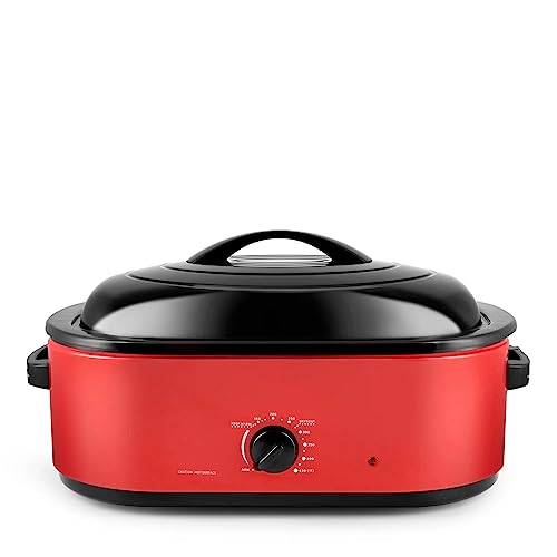 18Qt. Red Electric Roaster Oven Metal Inner Rack Included! at Stoves