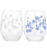 WINOMO 色が変わる グラス ガラスカップ おしゃれ 桜 春 贈り物 プレゼント 2個入り