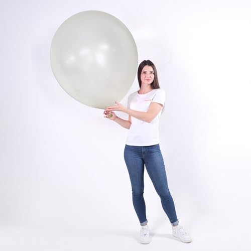Image of Pearl White Balloons 18 Inch, 12 PCS Extra Large Pearl Balloon Cream Clear Latex Balloons for Arch, Big Cream Balloon for Women White Birthday Wedding Bridal Shower Anniversary Party Decoration