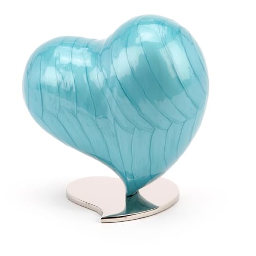 Urns UK Urne funéraire en Forme de cœur Bleu Sarcelle