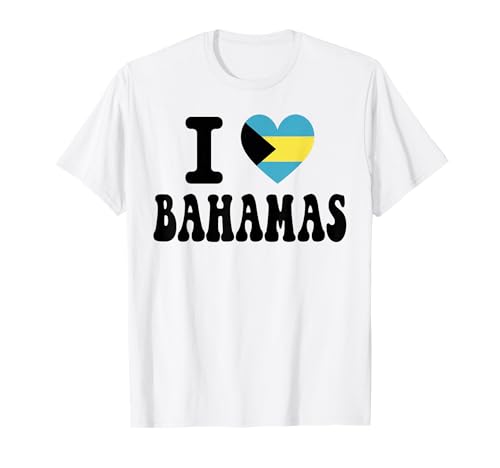 Souvenir de Voyage rétro avec Inscription « I Love Bahamas » en Forme de cœur T-Shirt