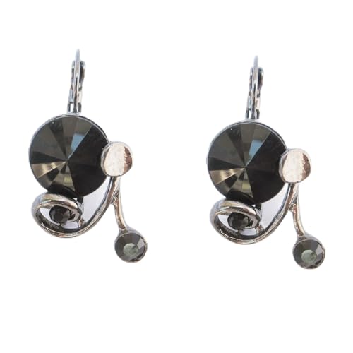 Boucles d'oreilles Opéra noires en cristal pour accessoiriser une tenue