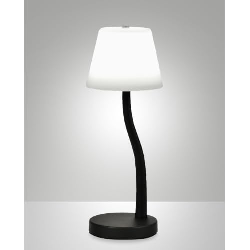 Fabas Luce Ibla Tischleuchte LED 1x9W Metall und geblasenes Glas Schwarz