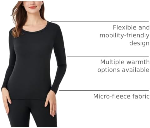 LAPASA Women Thermal Crewneck Base Layer L15R1 Black - 3