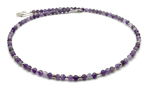 Collier améthyste naturelle, pendentif argent 925 et bijoux artisanaux pour femme