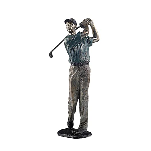 Estatua decorativa de golfista verde para oficina y hogar