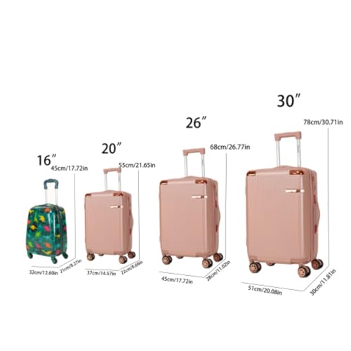 4-piece Luggage Set, Carry-On Suitcase Set with Combination Lock and Spinner Wheels for Travel - ABS Material - 16/20/26/30 inch2