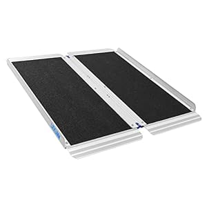 LIEKUMM 90 x 76 cm, 300 kg capaciteit, drempelhelling met antislip oppervlak, draagbare aluminium rolstoelhelling…