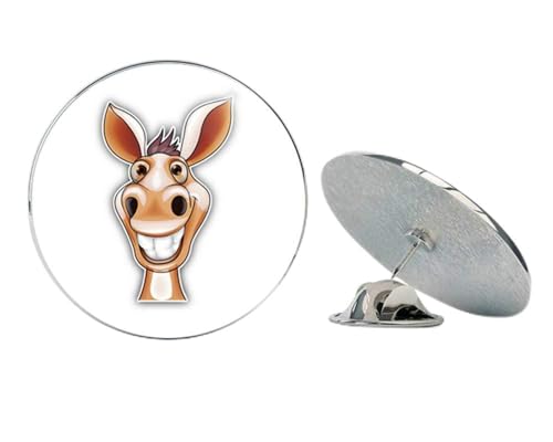 Funny Donkey Head Mascot Round Metal 0.75