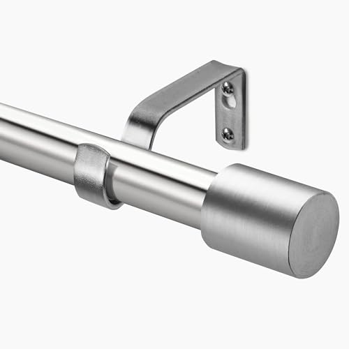 Image of Deconovo Adjustable 1 Inch Diameter Curtain Rod 48‑84 Inch with Nickel Finish & Decorative Finials, Heavy Duty Metal Window Rod Includes Wall‑Mount Hardware, Fits Grommet & Rod‑Pocket Back Tab Drapes