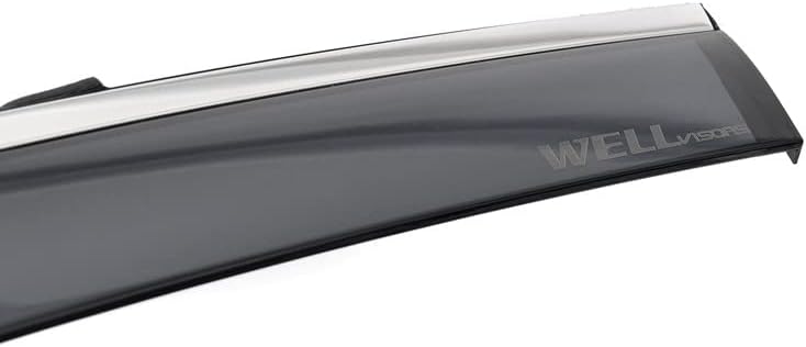 WellVisors Window Visors Wind Deflectors Compatible with Acura MDX 2022-2026 with Chrome Trim Rain Guards 3-847AC018