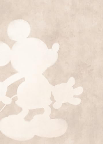 Komar Disney IADX4-052 Non-Woven Photo Wallpaper Mickey Contour Dimensions 200 x 280 cm (W x H), Grey, Red, Brown