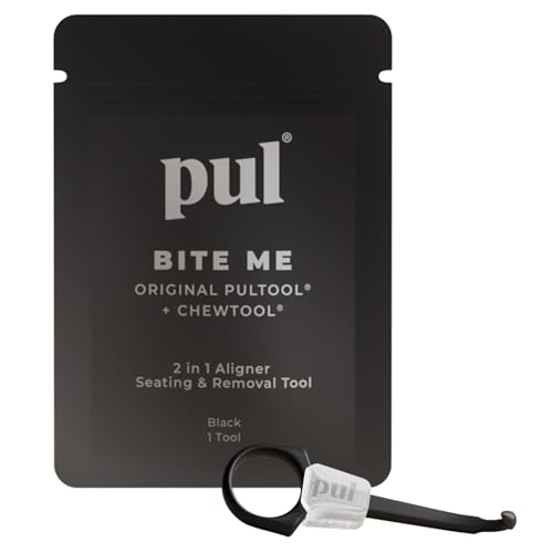 Image of PUL 2 in 1 Clear Aligner Chew and Remover Tool - Black | Chewie Combo + Orthodontic Remover | Reusable and BPA Free for Invisalign