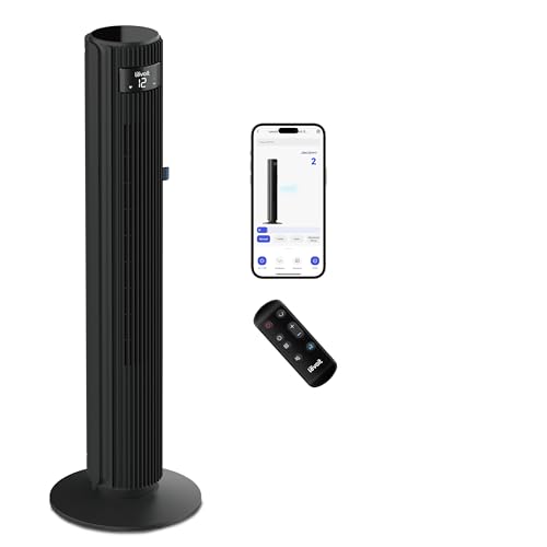 LEVOIT Ventilateur Colonne WiFi Silencieux 25dB, 108 cm pour Grande Pièce, Contrôle par App Alexa, avec 7.9m/s DC, 12 Vitesses de Vent, Oscillant à 90,...