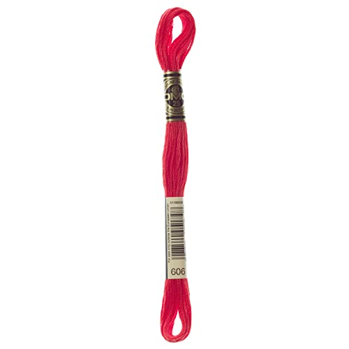 Image of DMC 6-Strand Embroidery Cotton Floss, Bright Orange Red