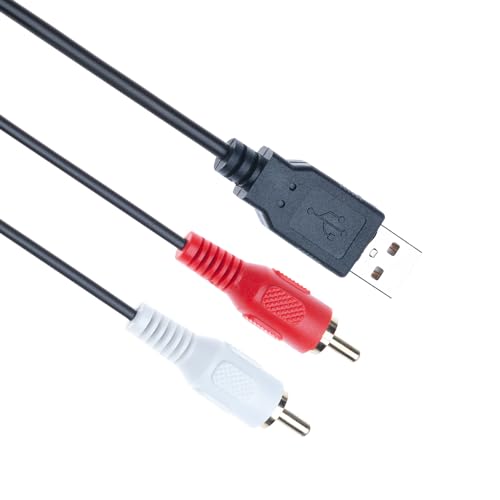 Keple USB RCA Flush Mount Cable 1M USB 2.0 Male to Female and 2 Two RCA Male to 3.5mm Female - Image 3