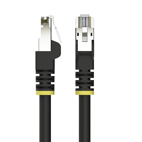 Câble Ethernet Extérieur Cat6A RJ45 S/FTP Cordon Réseau Noir