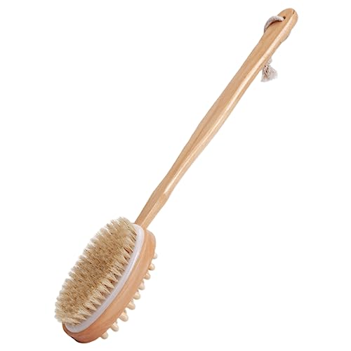 NIYANGLE Long Handle Bathing Brush Dual Sided Exfoliating Scrubber for Back Body Comfortable Touch Easy to Women Enhances Circulation
