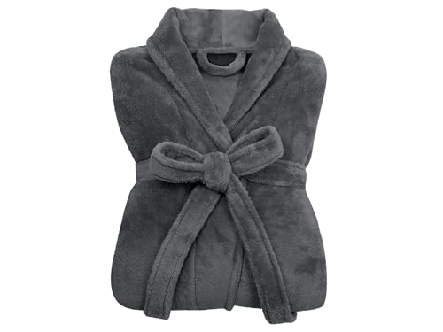 Peignoir de bain pour femme et homme en polaire anthracite M