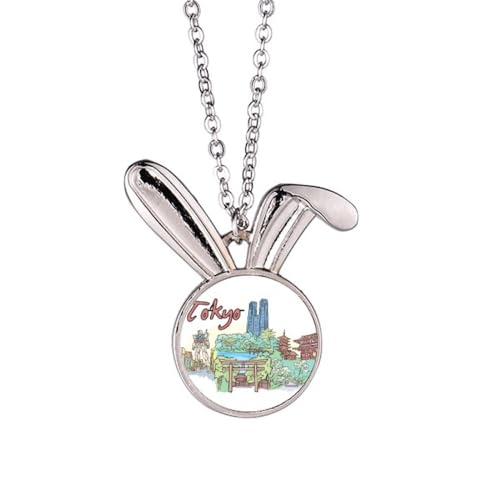 Collier lapin Tokyo pendentif peint à la main chaîne ajustable