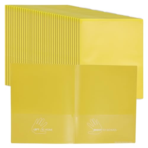 Image of ECR4Kids 2-Pocket Parent-Teacher Classroom Communication Folder, School Supplies, Yellow, 36-Piece