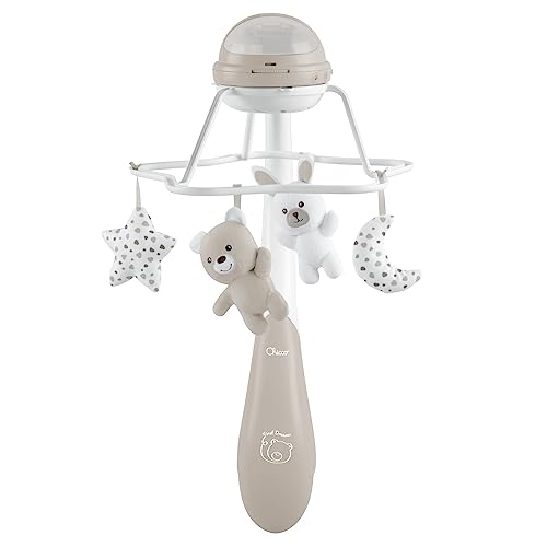 CHICCO First Dreams 3in1 Mobile mit Regenbogenprojektion mit beruhigenden Melodien und Regenbogen Projektion, mit 4 Anhängern, kompatibel mit Next2Me Wiegen, 0 Monate +, Neutral