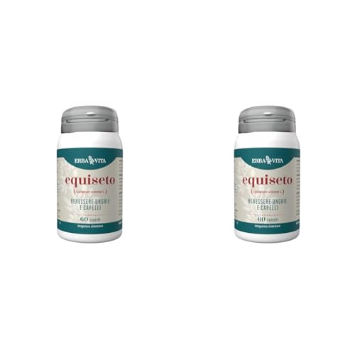 ERBA VITA Integratore Alimentare di Equiseto - 60 Capsule - Fonte naturale di silice che fvorisce il benessere dei capelli e delle unghie (Confezione da 2)