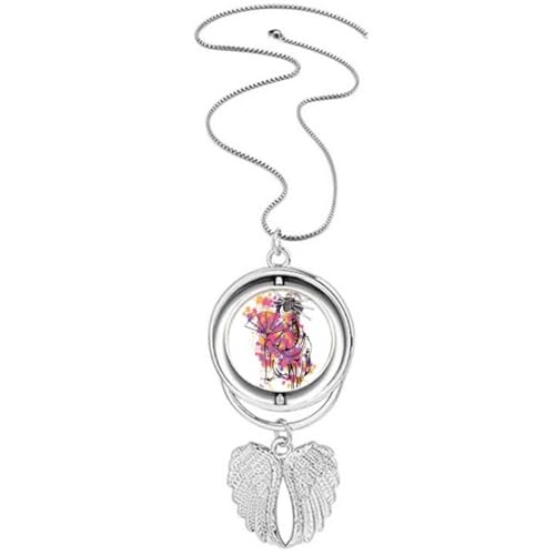 Collier ailes d'ange style japonais en émail coloré pour femme