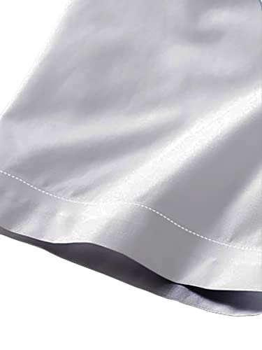 Writkc Men's Geometric Print Casual Breathable Hawaiian Short Sleeve Shirt (M, Grey-Tree) #TOP5