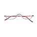 mincl/Half Moon Oval Reading Glasses Comfortable Red Gun Black Frame (red, 1.0)