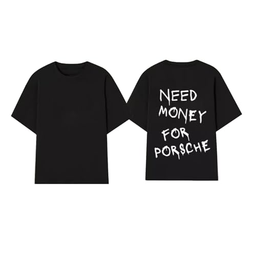 Magliette divertenti con scritte “need money for car” magliette con grafica per donna