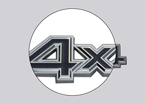 Image of 2 Pcs 3D 4X4 Emblem Badge car NameplateSide Fender Rear Trunk Compatible with 1500 2500 3500 Off-Road Vehicle /SUV /Pickup (Black Silver)
