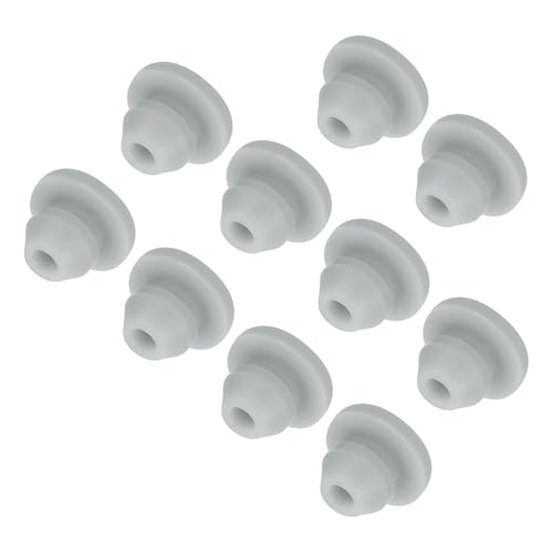 Image of MECCANIXITY 10pcs Silicone Snap in Locking Hole Plugs,4.5mm /0.2 Inch Mounting Diameter Narrow Groove Width 1.5mm Panel Seal Cover Round for Kitchen Bulkheads Waterproof Sealing Plugs Grey