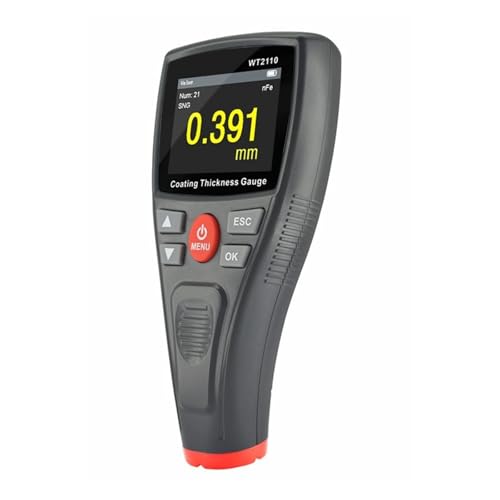 Medidor digital de grosor de pintura para automóvil WT2110 con rango 0-1500um, pantalla LCD y sensor de acero con recubrimiento Teflon miniatura 4