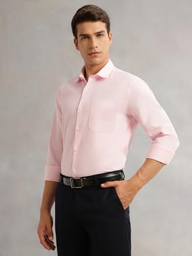 Image of Thomas Scott Men's Regular Fit Formal Shirt | 100% Cotton Long Sleeves | Spread Collar with Contrast Fabric (Available in Plus Size)