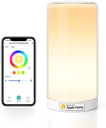meross Smart WiFi Table Lamp, Bedside Lamp, Compatible with Apple HomeKit, Siri, Amazon Alexa and SmartThings, Tunable White and Multi-Color, Touch Control, Voice and App Control