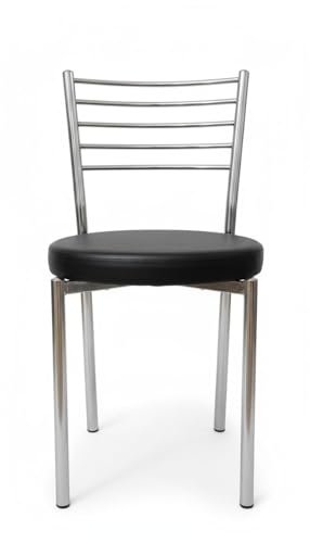 Image of RISHVIA Office Visitor Student Study Chair Home Resturant Dining Multipurpose with a Steel Chrome