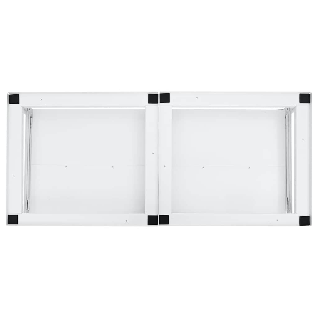 Soporte para lavadora de acero blanco 120 x 56 x 52 cm con 2 estantes y almohadillas antideslizantes de 200 kg para accesorios de lavadora