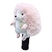 Vaveren Golf Wood Head Cover Golf Club Headcover Wrap Sleeve Golfer Gift Soft Protector Plush Hedgehog Shaped for Practicing Training, Pink