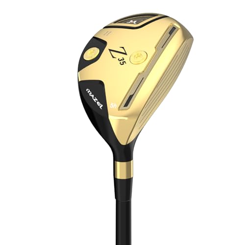 MAZEL Rescue Hybrid Golf Clubs for Men - 3,4,5 Hybrid for Right Handed Golfers,Regular/Stiff Flex Graphite Shafts (Graphite(Gold,Z35 II), 5 Hybrid, Regular, Right)