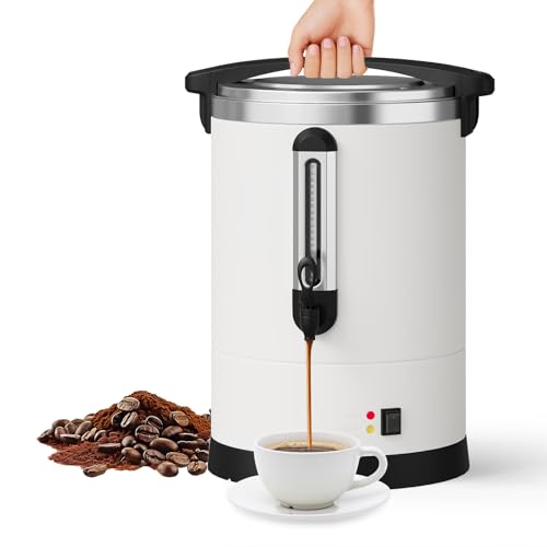Image of GarveeHome 80 Cups Coffee Urn,12 L /3.2 gal Double Wall Commerical Coffee Maker for Buffet Catering Wedding Gathering,Large Capacity Hot Coffee Dispenser,Stainless Steel Hot Water Urn