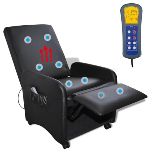 vidaXL Kunstleder Massagesessel Relaxsessel Massage TV Fernsehsessel + Heizung – Bild 6