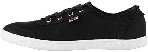 Skechers Women's Bobs B Cute Sneaker – Memory Foam, Flexible Outsole, Lightweight Vegan Shoes, Black, 9 Wide