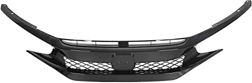 ECOTRIC Front Grille Bumper Mesh Grill Compatible with 2019-2021 Honda Civic Replacement for HO1200241 HO1210160 Honda Civic T-R Style