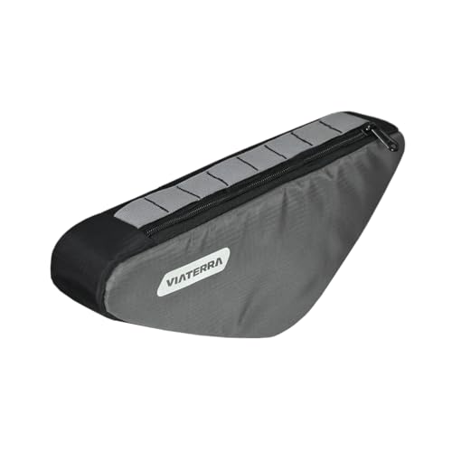Image of ViaTerra Cycling Frame Bag | Convenient Access to Essentials | NO Interference with Pedaling or handling | Quick Installation (Grey)