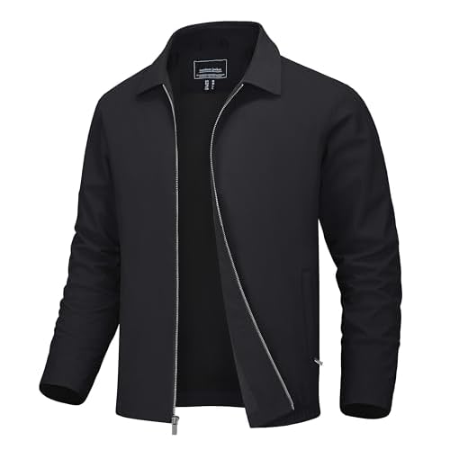 MAGNIVIT Men’s Lightweight Jackets Casual Windbreaker Full Zip Up Stylish Golf Coat Business Work Dress Varsity