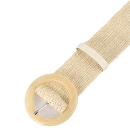 Women's Braided Stretch Belts Casual Woven Straps 5cm Wide Waistband with Single Prong Round Circle Center Bar Buckle4